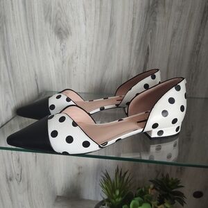 kate spade new yorkMaison Polka Dot Leather d'Orsay Flats 7.5